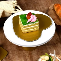 10pcs gold cake bottom tray cake base mat boards paper plates thicken pad card heart dessert base gold display tray decor tool