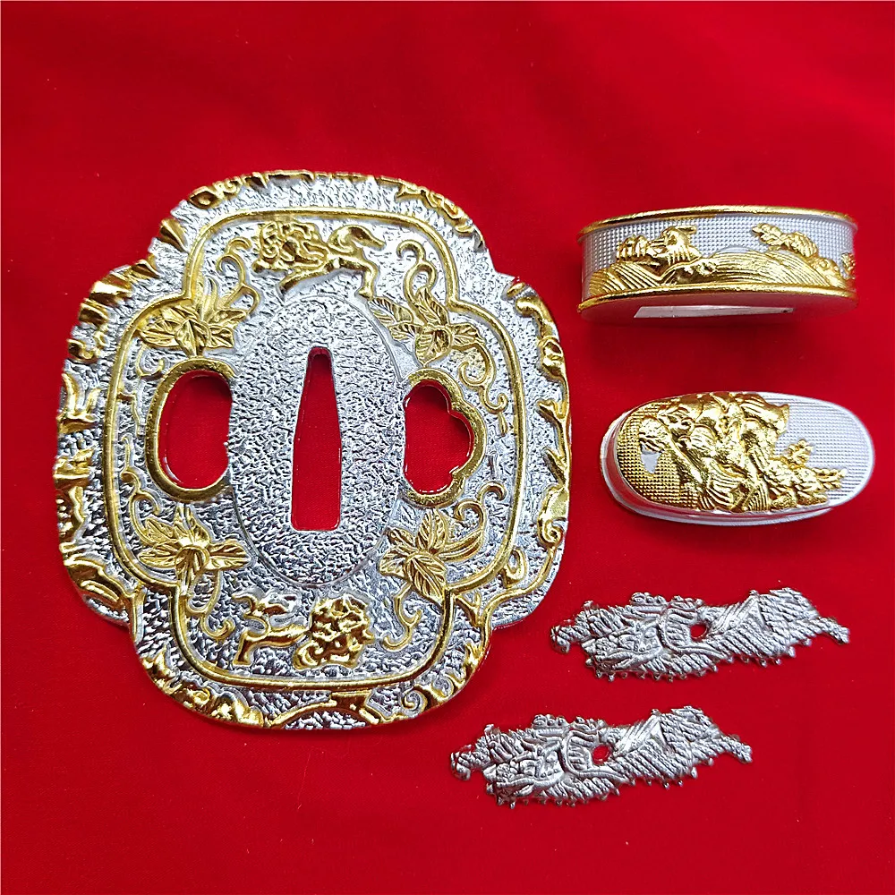 Идеальные 5 штук фитинги меча запчасти лезвие Tsuba для ножей самурая Катана Танто 04