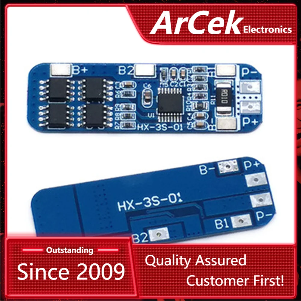 Защитная плата BMS для зарядного устройства 50x21x1 мм 10 А, упаковка из 3 элементов литий-ионного и литиевого аккумулятора 18650, оптовая цена