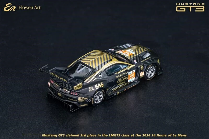 Фото Коллекционная модель автомобиля 1:64 Mustang GT3 LeMans 24h No.88 3rd BlackGold, литая под давлением №3