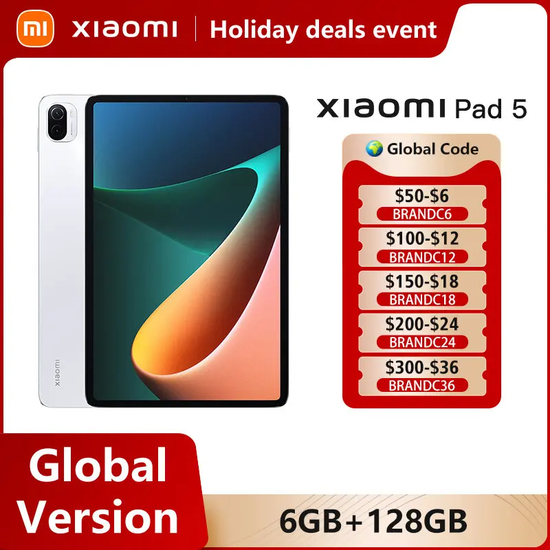 Global Version Xiaomi Pad 5 Tablet Snapdragon 860 120Hz 11inch WQHD+ 2.5K LCD Display 6G 128G/ 256G 8720mAh