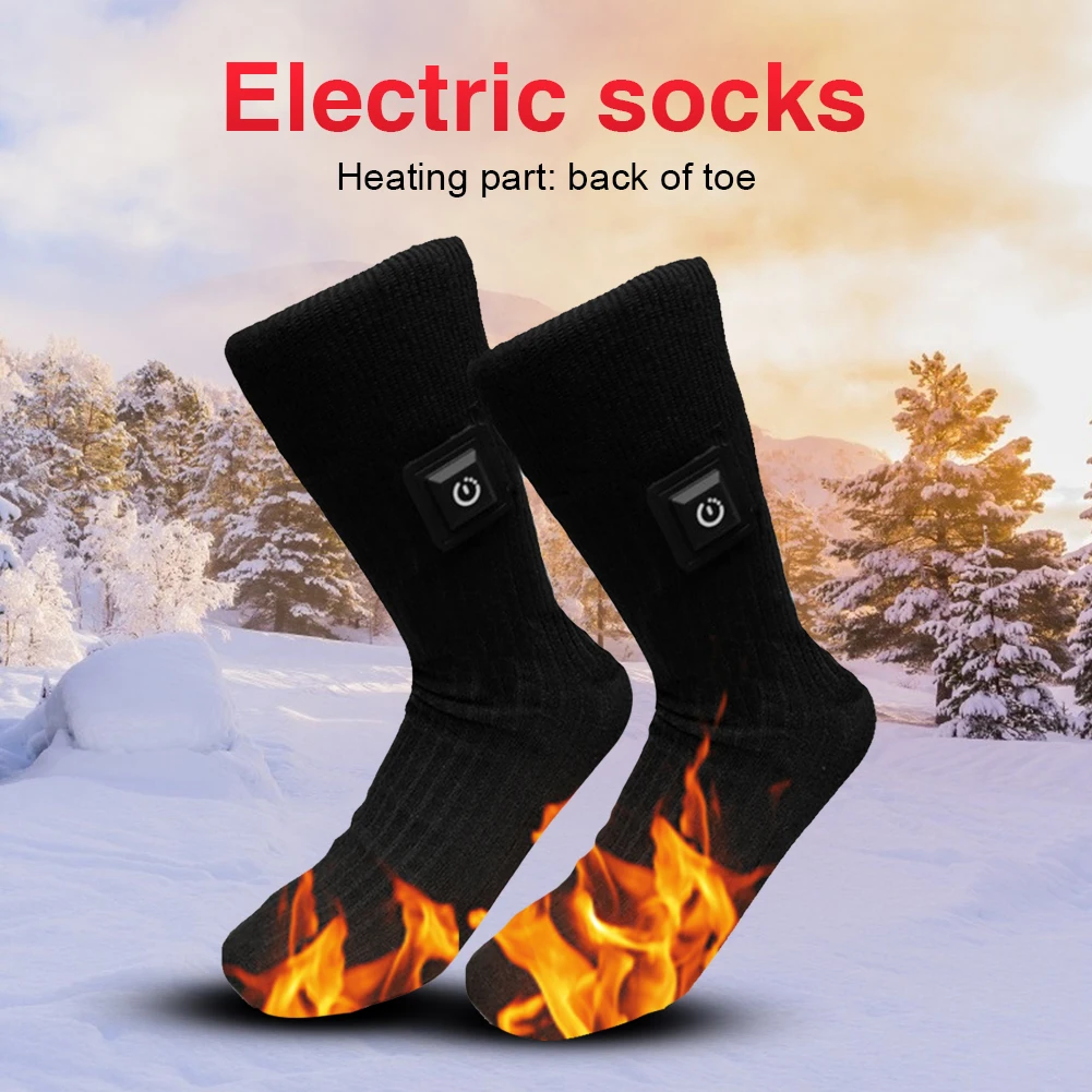 

Rechargeable Electric Heating Socks Washable Unisex Electric Warm Socks 3 Temperature Adjustable Water Resistant for Backpacking