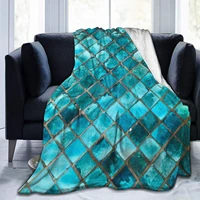 turquoise blue flannel fleece throw blankets living room bedroom sofa couch warm soft bed blanket for kids adults 80x60 inches