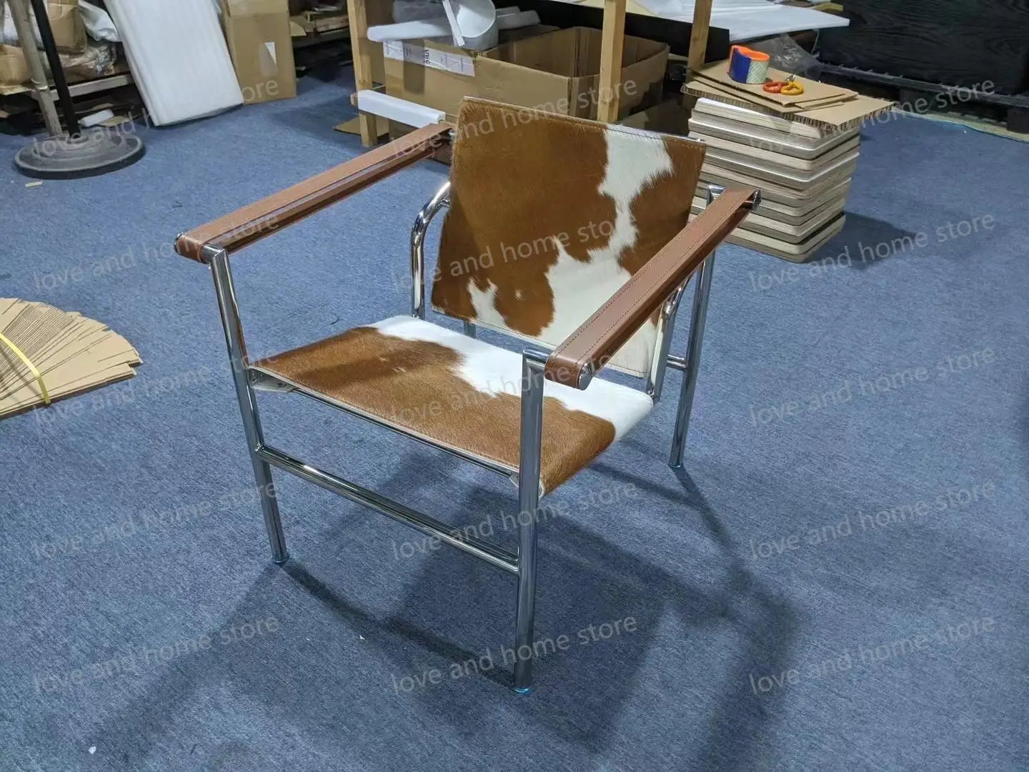 Кресло-стул для отдыха гостиной Corbusier Bauhaus из бычьей кожи