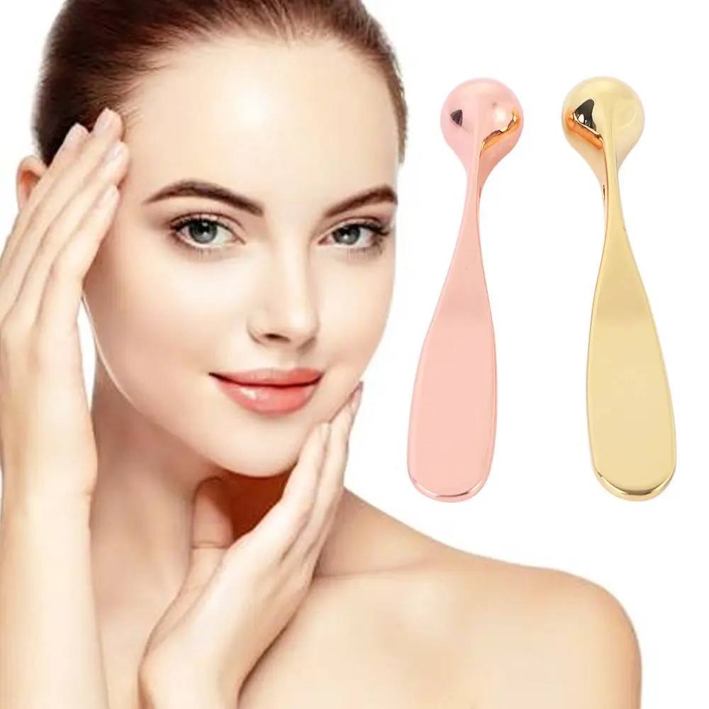 

Professional Round Eye Cream Spoon Smooth Small Portable Cosmetic Spatulas Alloy Daily Eye Roller Massage Stick