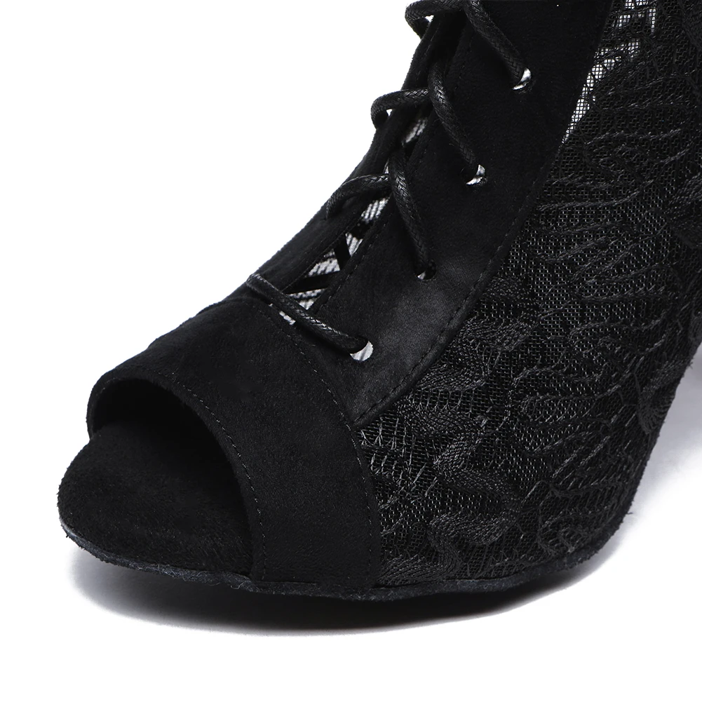 Women Heels For Dancing Woman's Latin Salsa Dance Shoes Girls Ballroom Modern Tango Shoes Ladies Salsa High Heeled Black Boots