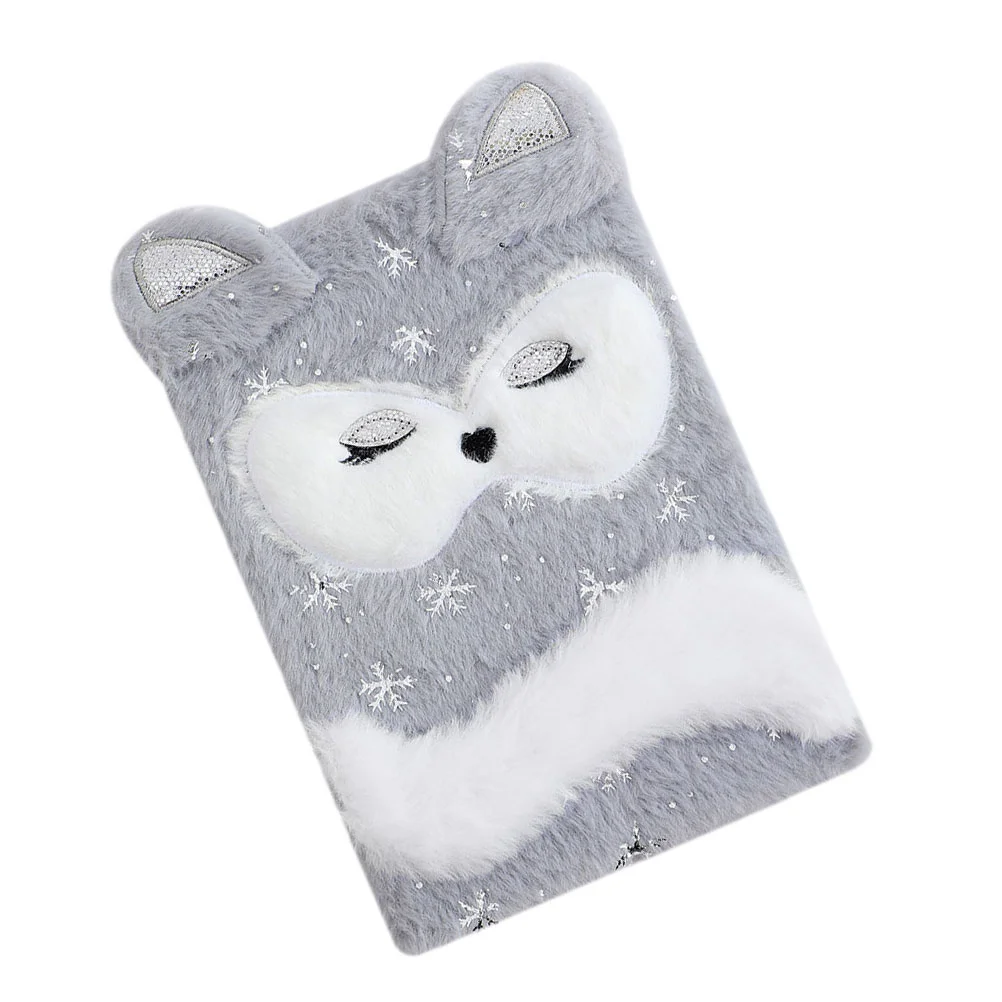 

Snowflake Fox Book Students Gift Cartoon Foxes Notebook Stationery Plush Adorable Dairy Writing Drawing Spiral Diary