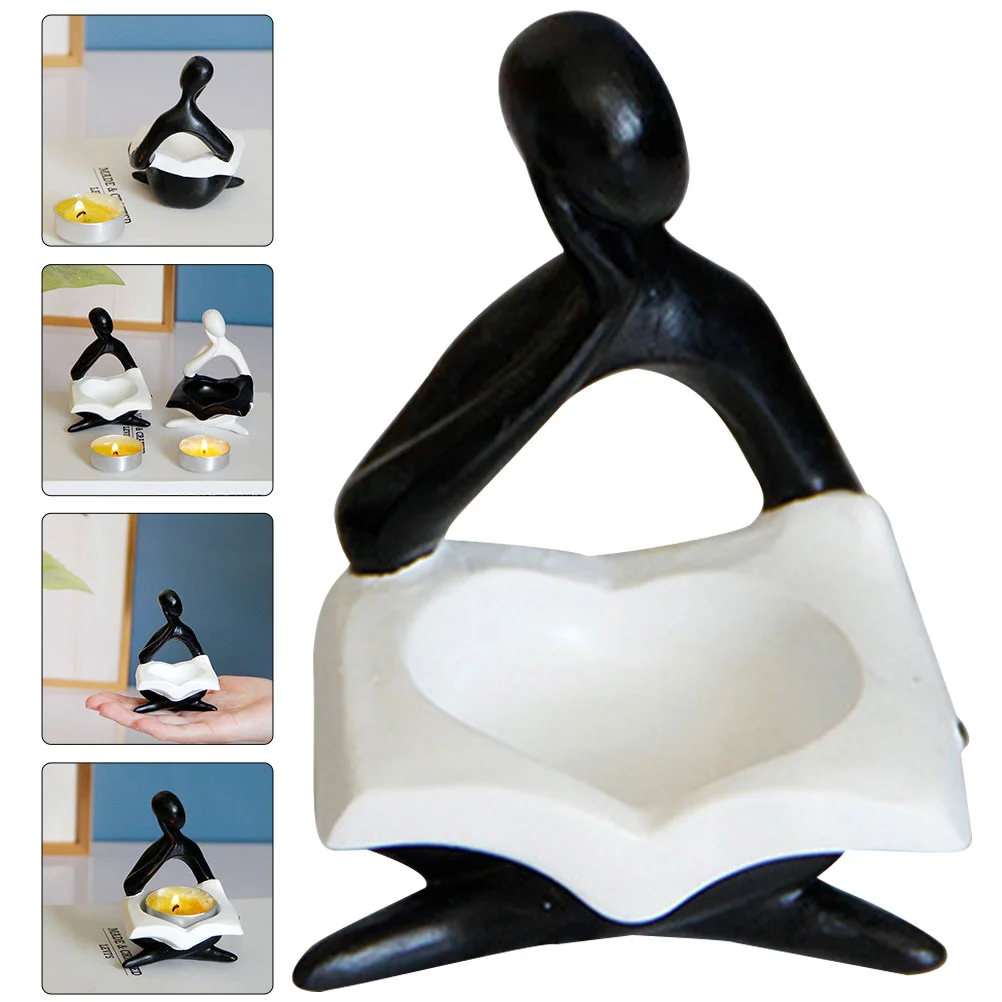 

Holder Stand Tealight Holders Abstract Figurine Figure Wedding Candlestick Resin Statue Reading Pillar Light Tea Centerpiece