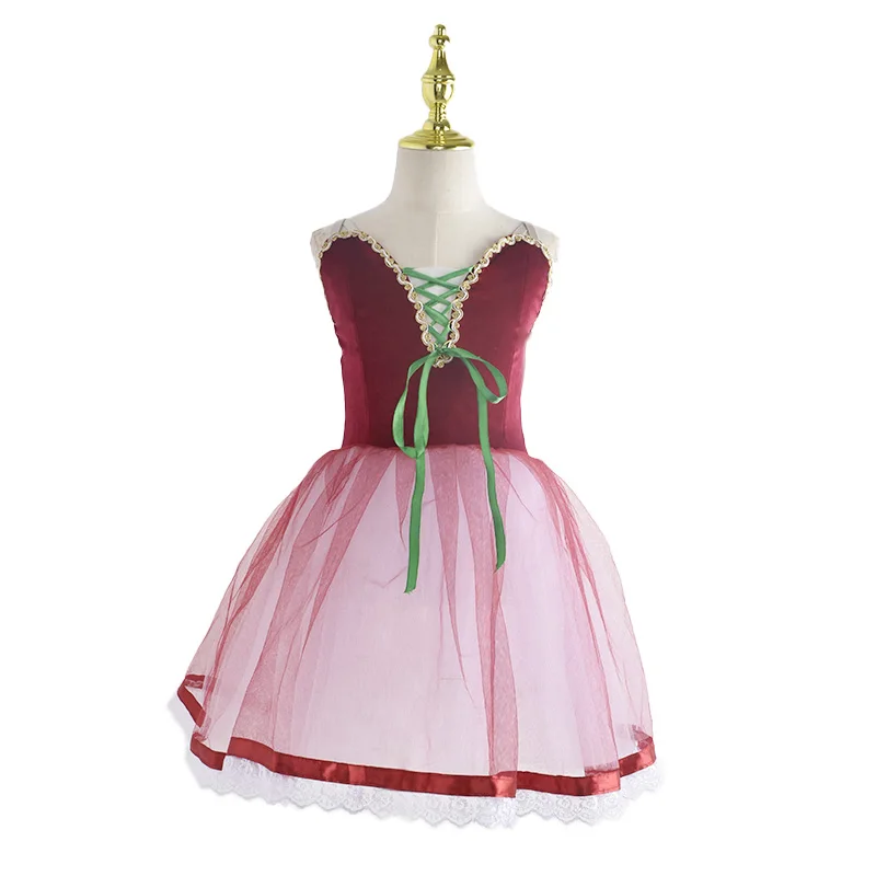 Профессиональная балетная романтическая пачка длинная юбка черное красное