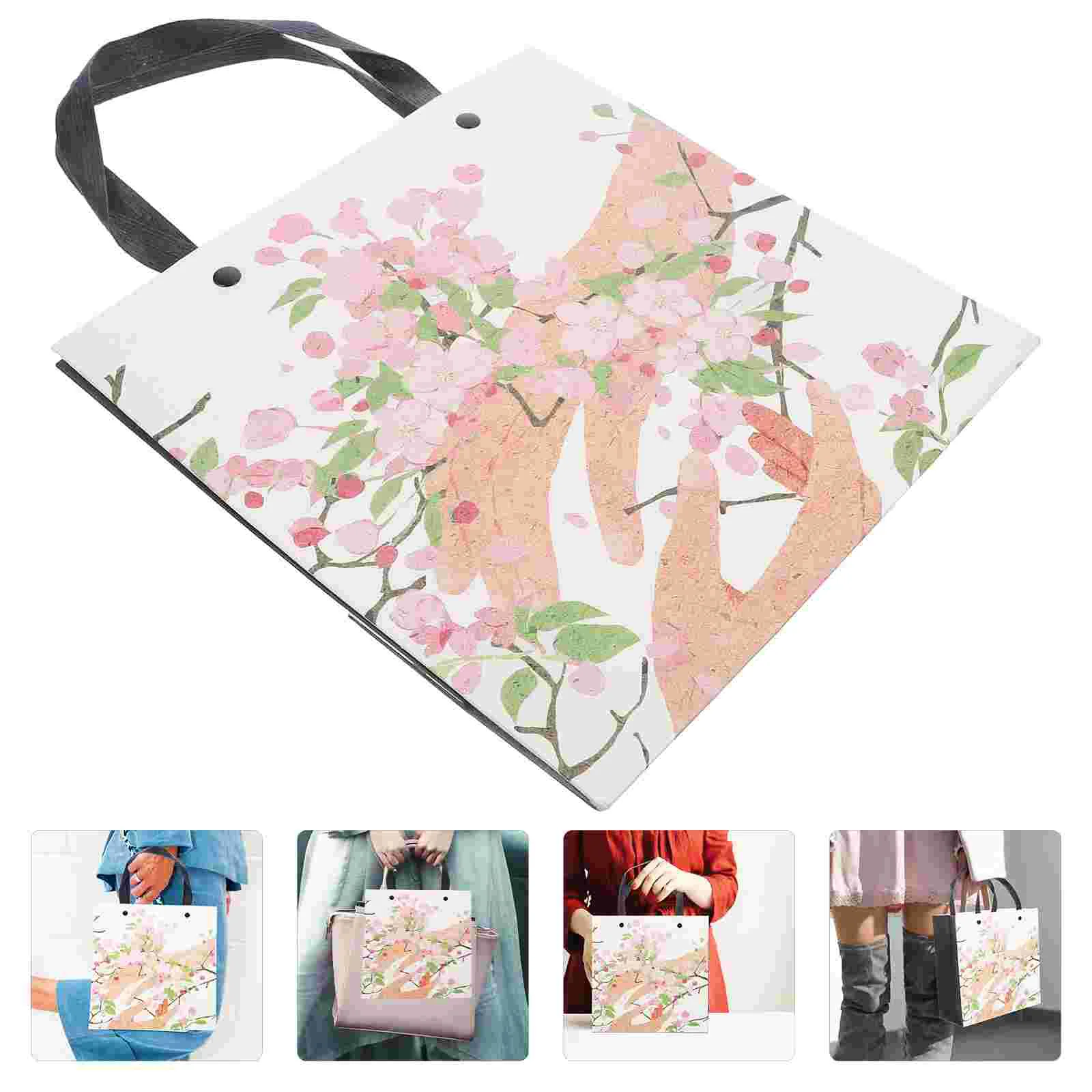 

10pcs Gift Bags Paper Candy Bags Flower Print Treat Bags Birthday Party Goodie Bags with Handle