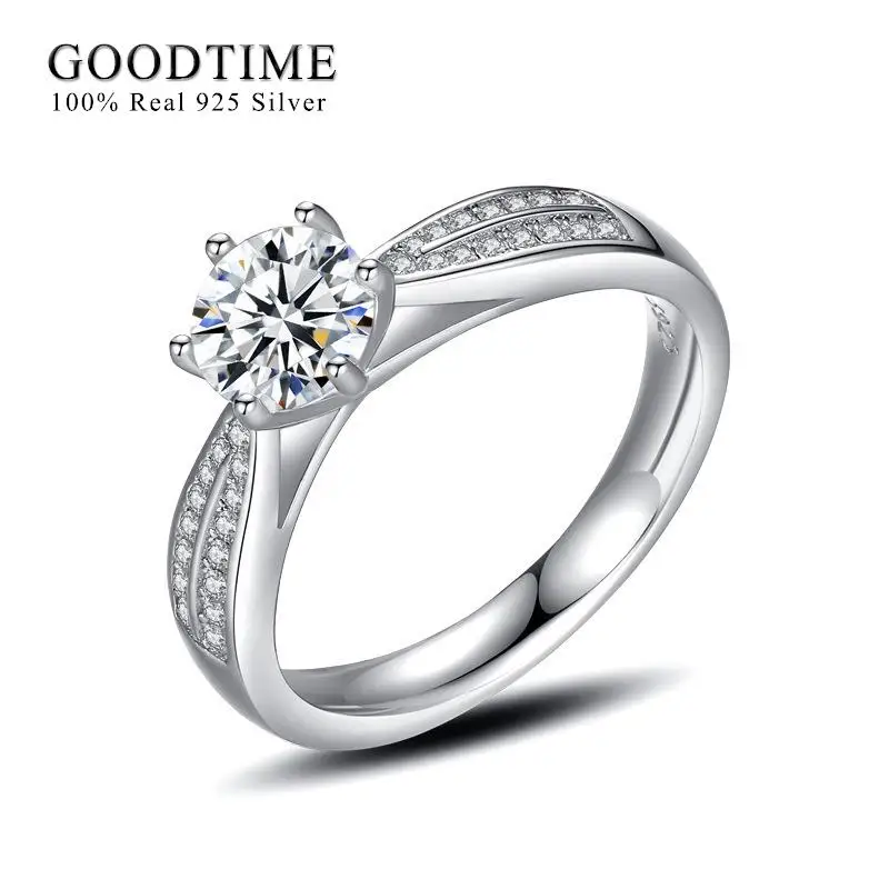

Luxury Moissanite Ring For Women Pure 100% 925 Sterling Silver Ring Anniversary Jewelry Engagement Wedding Gift For Bridal