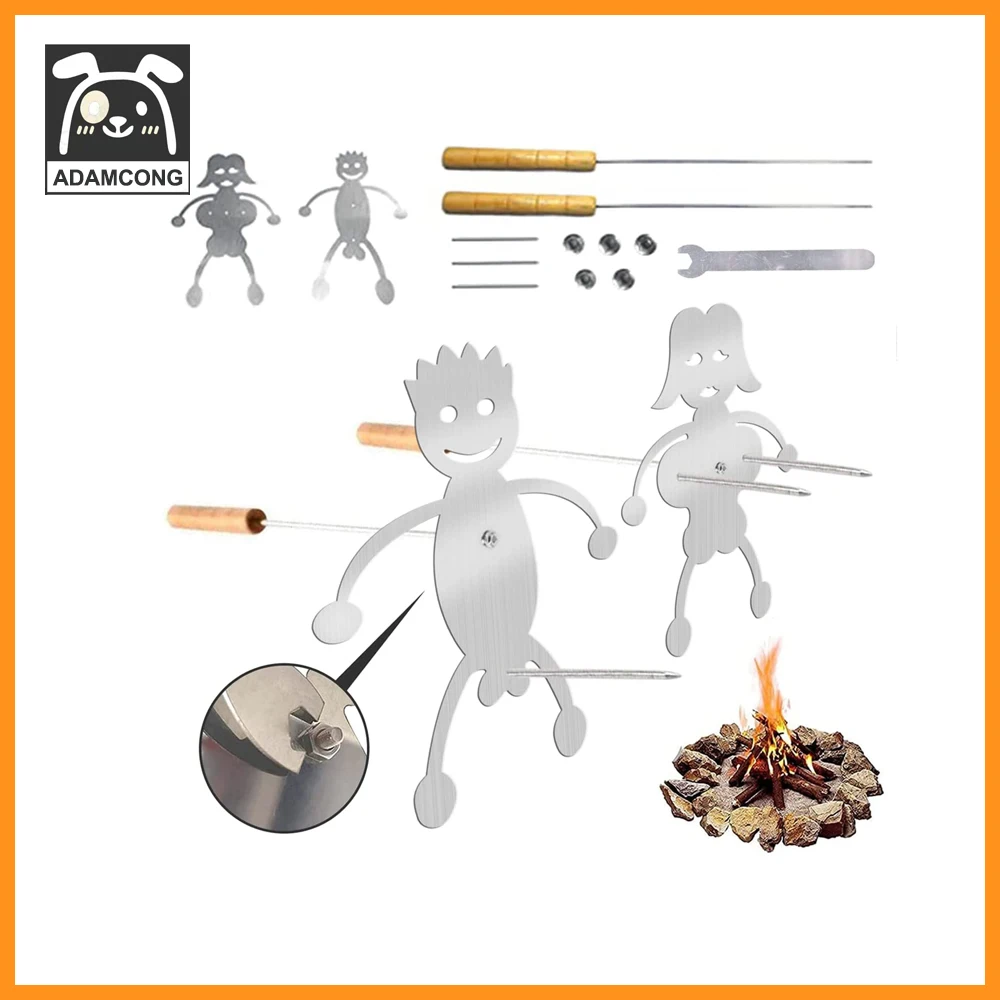 

Hot Dog and Marshmallow Roaster Man and Woman Roasting Sticks Funny BBQ Sticks for Campfire Included [Upgrade-Stabilized Grip]