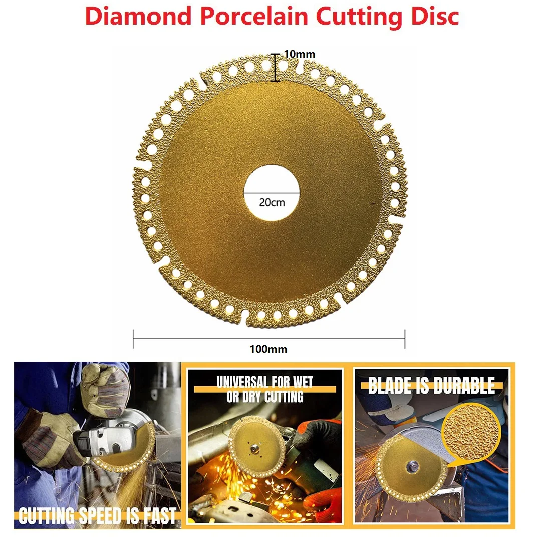 

100mm Diamond Cutting Disc Metal Saw Blades Wet Dry Cutting Concrete Granit Ceramic Tile Cutting Blade Sharp Brazing Grinding Di
