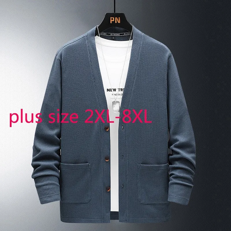 

Мужской кардиган с V-образным вырезом, размеры до 6XL