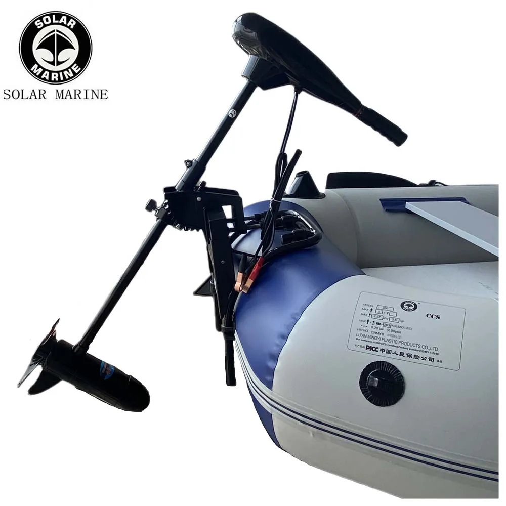 

SOLAR MARINE Kayak Series 40lb Thrust Transom Mounted Saltwater Electric Trolling Motor W/LED Battery Indicator Boat Engine