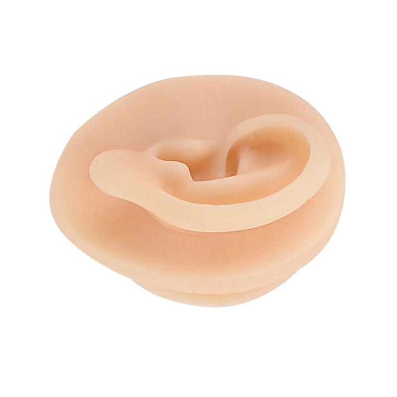 

Модель уха из мягкого силикона AT14 с акриловой подставкой, гибкая модель для практики пирсинга, резиновые уши для демонстрации ювелирных изд...