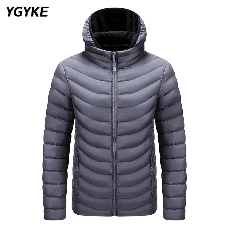 Winter Fashion Jacket Men's Casual Trend Top Solid Color Simple Zipper Hooded Cotton Jacket Coat Warm Thickening