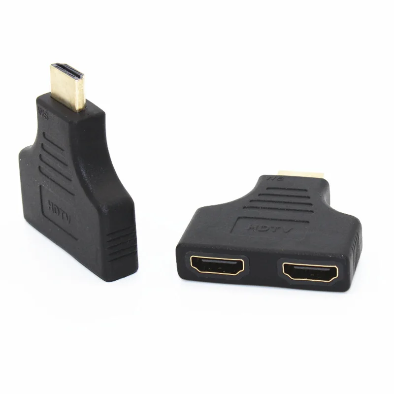 1080P 1,4 HDMI-совместимые порты штекер на 2 гнезда 1 в 2 выхода разделитель адаптер конвертер DVD аудио для HD ТВ планшета