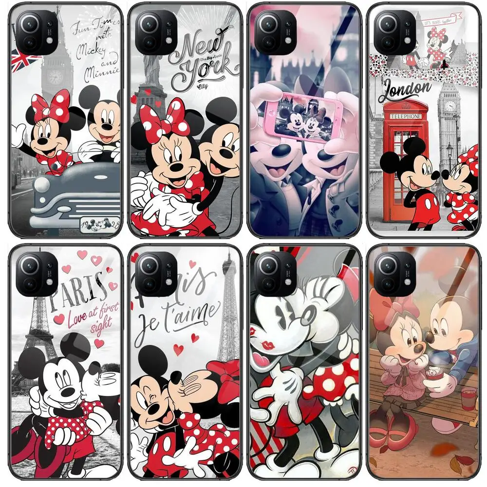 

disney glass case Tempered Glass Phone Case For Redmi Xiaomi 11 Lite pro Ultra 10T 10 9 8 MIX 4 Cover Silicone shell Cases