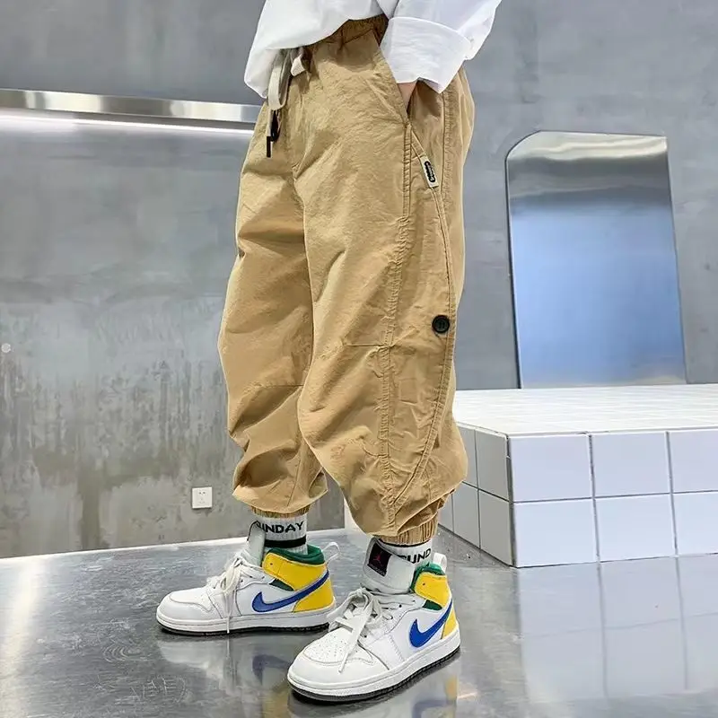 

New Teens Boys Girls Sports Pants Big Boy Spring Summer Thin PantsSweats Kids Children Casual Trousers For Kids Clothes 12 years