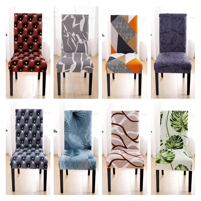 

Modern Printed Chair Cover Elastic Seat Covers Slipcover Removable And Washable Stretch Banquet Hotel Dining Room Cover