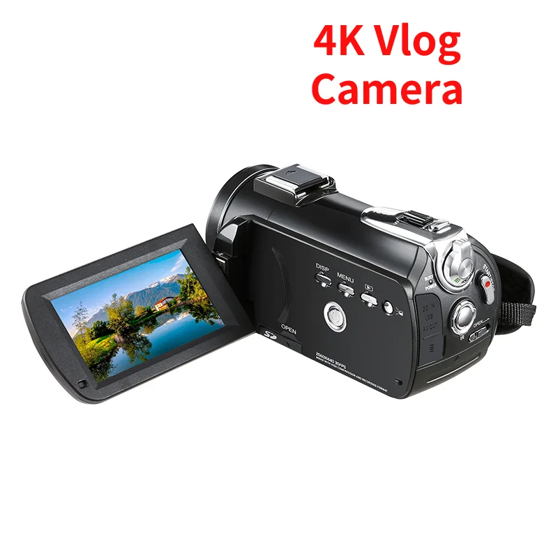 

4K Vlog Camera for Blogger, AC3 1080P 60FPS Full HD IR Night Vision Digital Camcorder Professional YouTube Videos Shooting