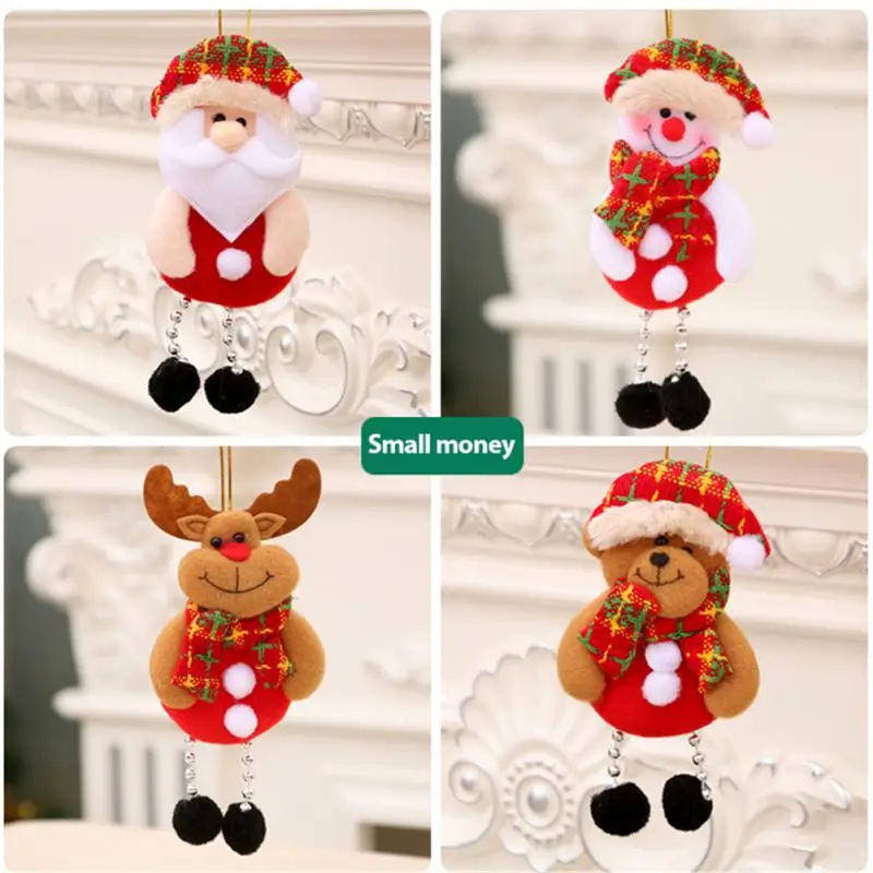 

Christmas Small Cloth Pendant Plush Doll Stuffed Animals Toys Old Man Snowman Deer Home Decorations Hanging Keychains Xmas Gifts