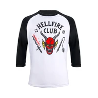 stranger things t shirt costume for kids hellfire club dustins long sleeved stranger things season 4 top cosplay outfits new