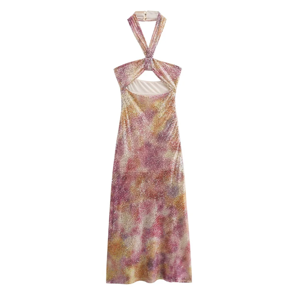 Дизайнерское Платье До Щиколотки С Открытым Вырезом В Европейском И