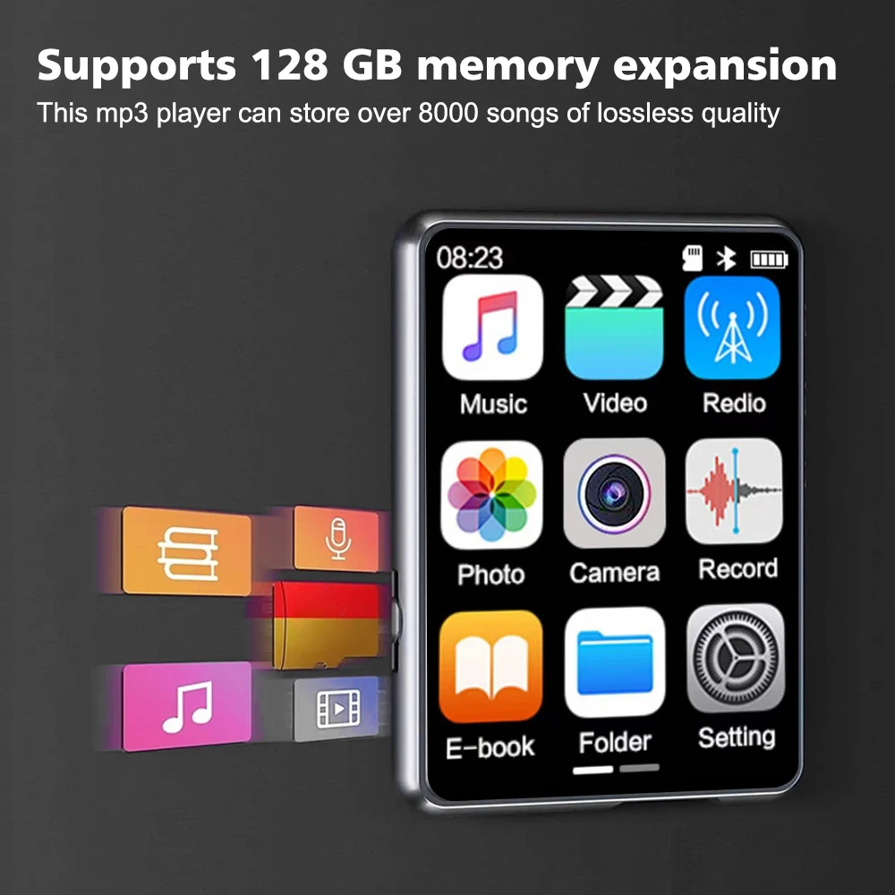2 4-дюймовый сенсорный экран Bluetooth 5 4 MP3-плеер Встроенный динамик Hi-Fi Музыкальный