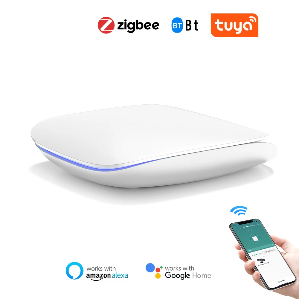 Tu-ya Zig-bee Gateway Hub Smart Home Automation  APP Remote Control Zig-be BT Gateway Compatible with Amazon Alexa Google Home