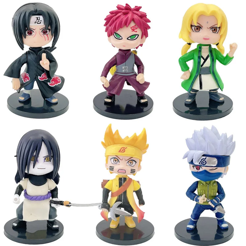

Naruto Orochimaru Anime Figure Uchiha Itachi Gift Cute Action Q Version Doll Kawaii Tsunade Figma Mini 9-10cm PVC GK Model Toys