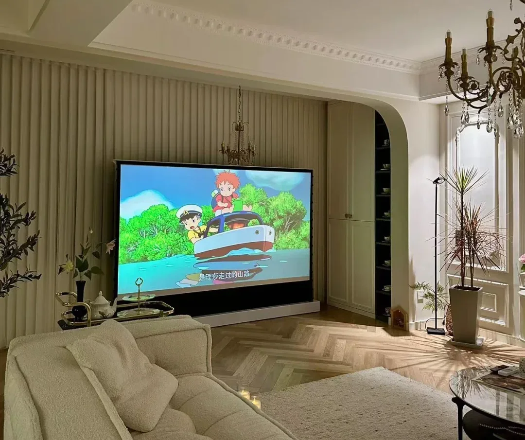 Электрический напольный проекционный экран черный алмаз 92 дюйма моторизованный