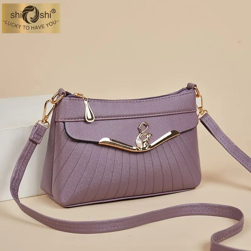 

Genuine leather texture 2024 autumn and winter new crossbody small bag fashionable and simple women's shoulder bag middle-aged