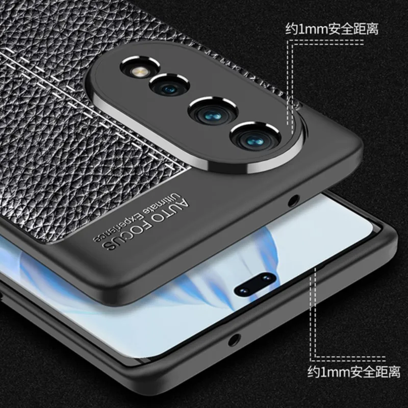 For Honor 80 Cover Leather Soft Silicone Shockproof TPU Bumper Back Cover Honor 80 Phone Case Honor 80