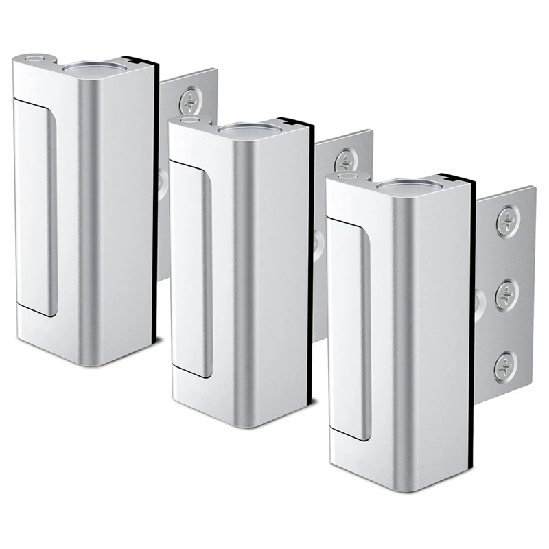 

3Pcs Aluminium Alloy U Door Reinforcement Lock 3Inch Security Door Lock Home Proof Door Stopper