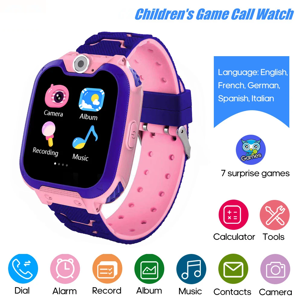 

Kids Smart Watches Puzzle Game Play Music Camera Calculator Support SD 2G SIM Card Phone Call Clock Children Smartwatch