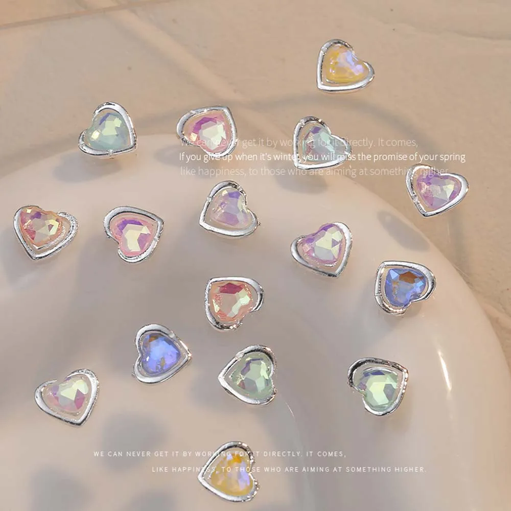 10 шт. серебристые блестящие аксессуары для ногтей