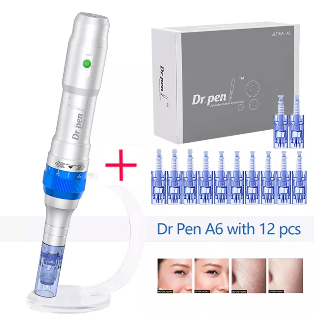 Hot Sale Dr Pen A6 With 2pcs Replaceable Battery 9/12/24/36/42/NANO Pins Microneedling Support Professional Drpen Dermapen A6