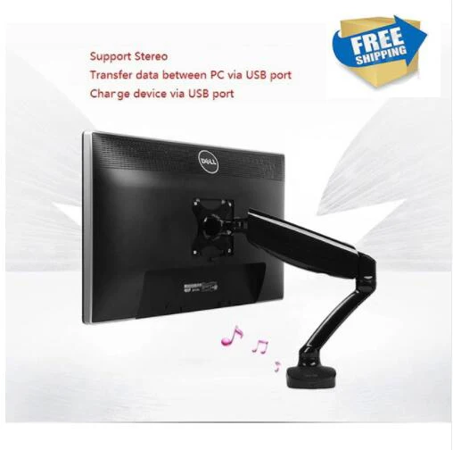 free shipping LOCTEK Desktop Computer Monitor Holder Desktop LCD Monitor Mount D5S Support USB Charge and Music Playing