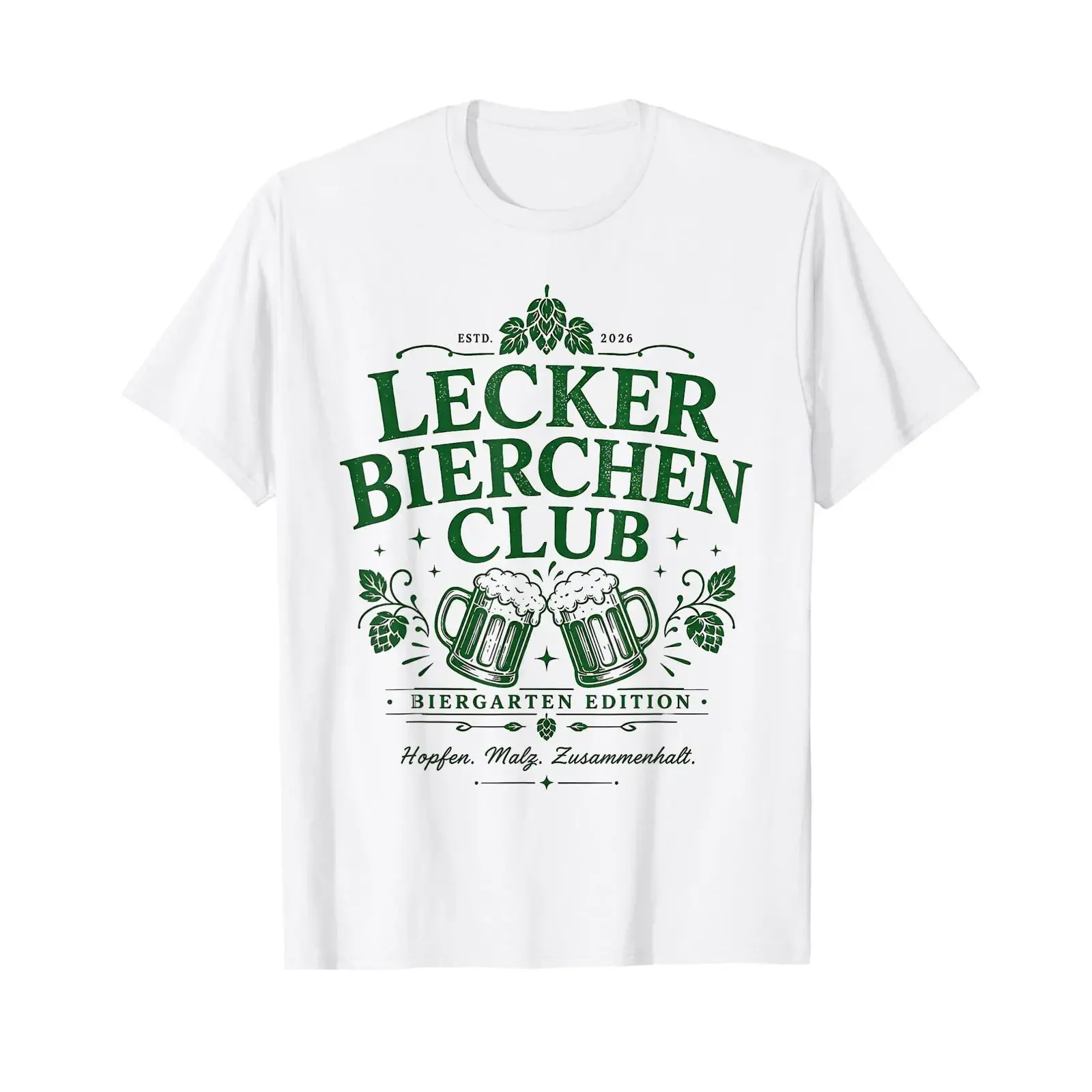 Фото Футболка Lecker Bierchen Club, винтажная, с эффектом потертости, для повседневной носки, повседневная дизайнерская одежда, стильная модная уличная одежда, универсальная. №1