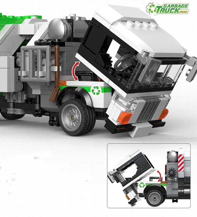 Городской полуавтоматический мусоровоз блок сделай сам вращающийся санитарный