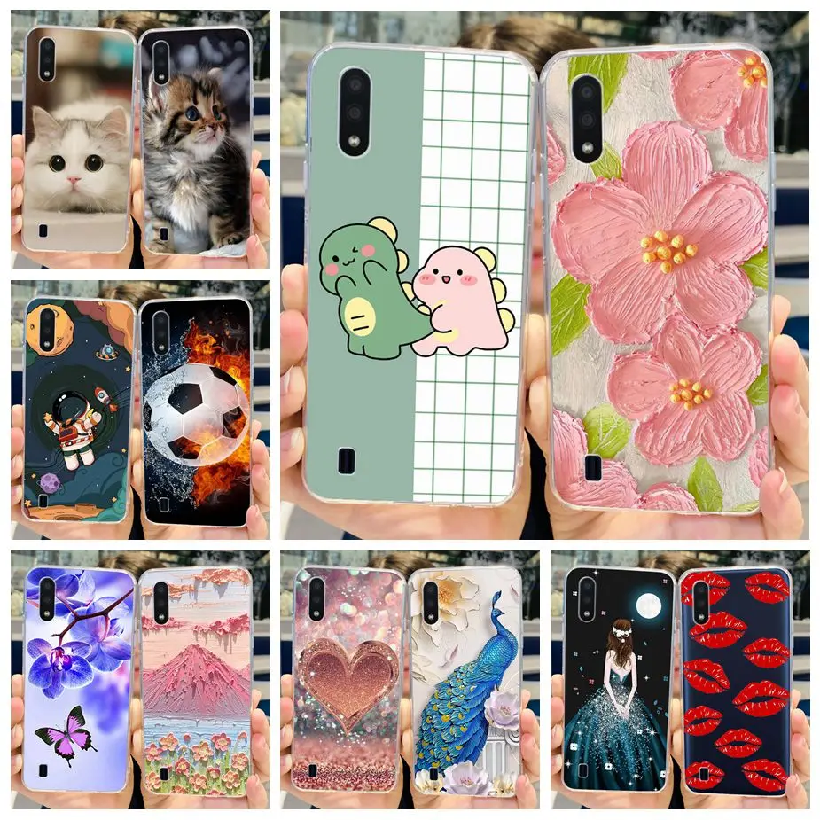 Чехол для Samsung Galaxy A01 Стильный чехол с рисунком мягкий силиконовый телефона M 01 M01