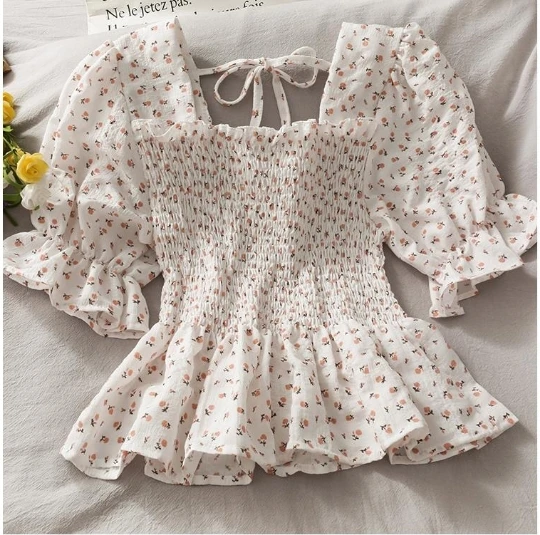 

Fashion Women Floral Girl Lady Summer Chiffon Flower OL Short Sleeve Tops T-shirt Blouse Cloth Tank Top Solid Color T Clothes