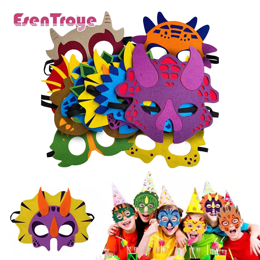 

Dinosaur Party Costume Felt Mask Jurassic World Birthday Decoration Novel Cosplay Happy Dino Toys for Kids Gifts Favors Goodies