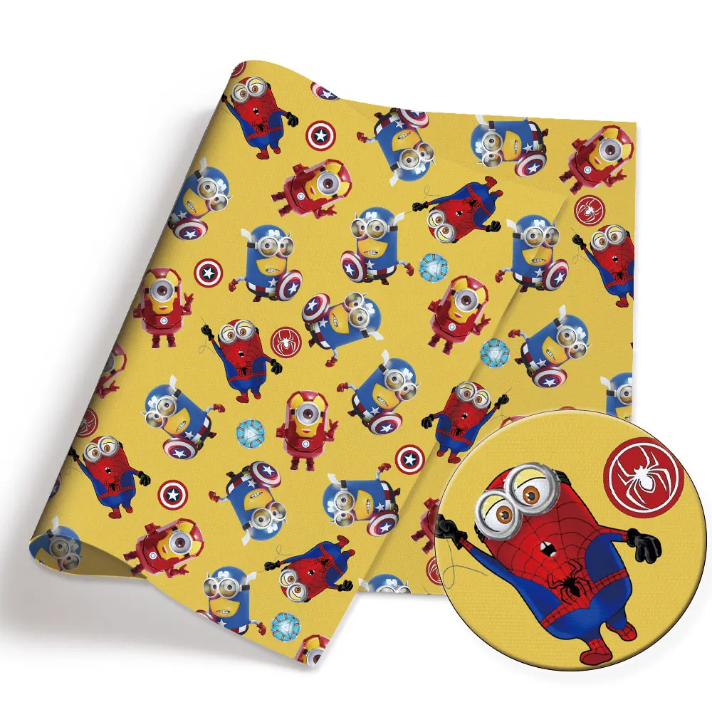 Хлопковая ткань в стиле пэчворк BEAST KINGDOM с миньонами из мультфильмов детский