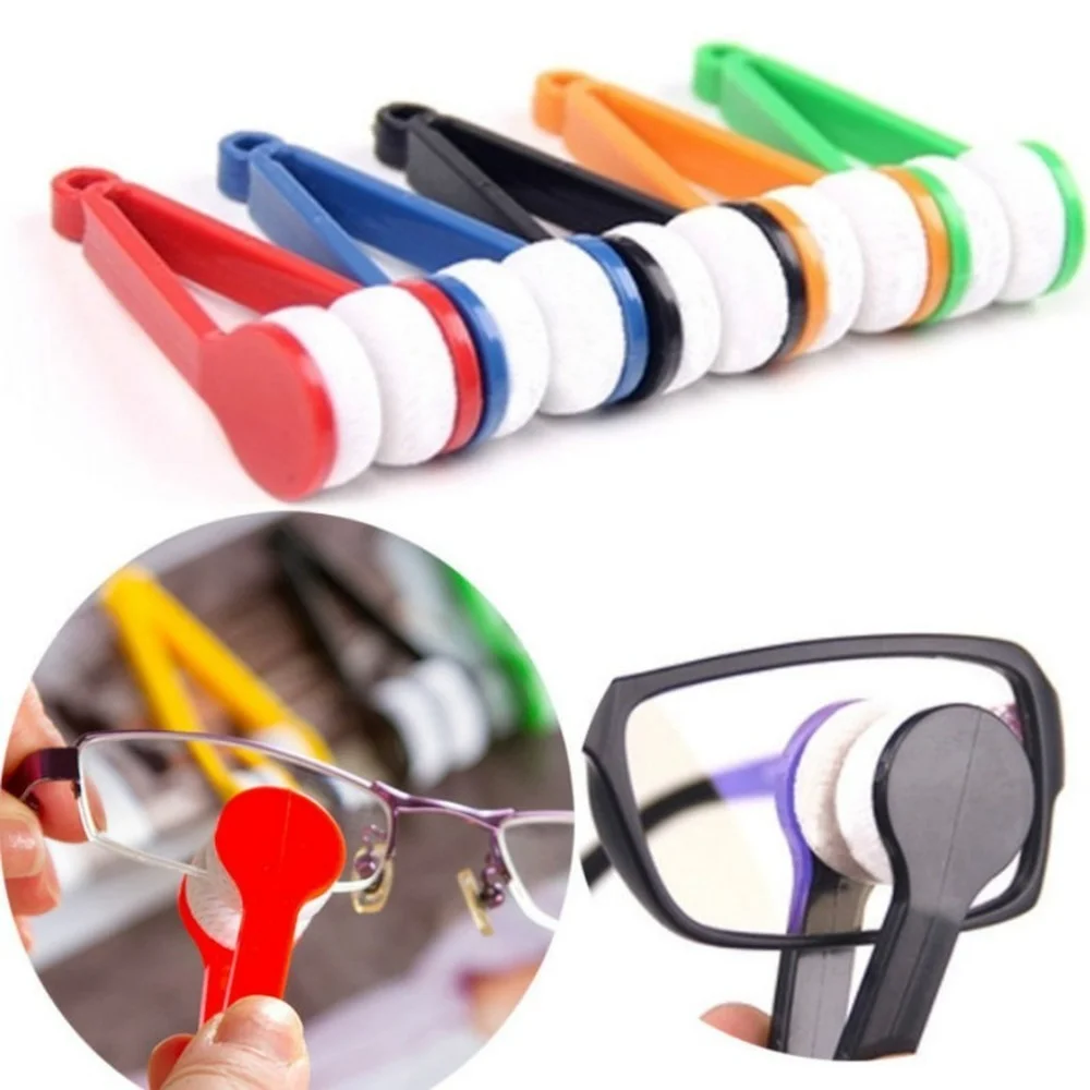 1Pcs Eyeglass Cleaner Brush Clips Glasses Microfiber Cleaning Cloth Multi-Function Tool Portable Accessories Supplies