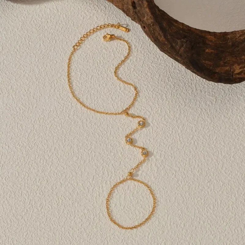 Модные прочные 18-каратные позолоченные браслеты на палец из нержавеющей стали