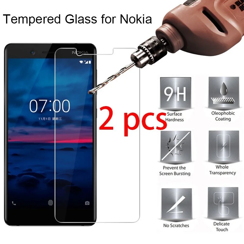 2 шт.! 9H HD закаленное стекло для защиты экрана Nokia 9 8 7 Plus 6 5 2017 защитное Передняя