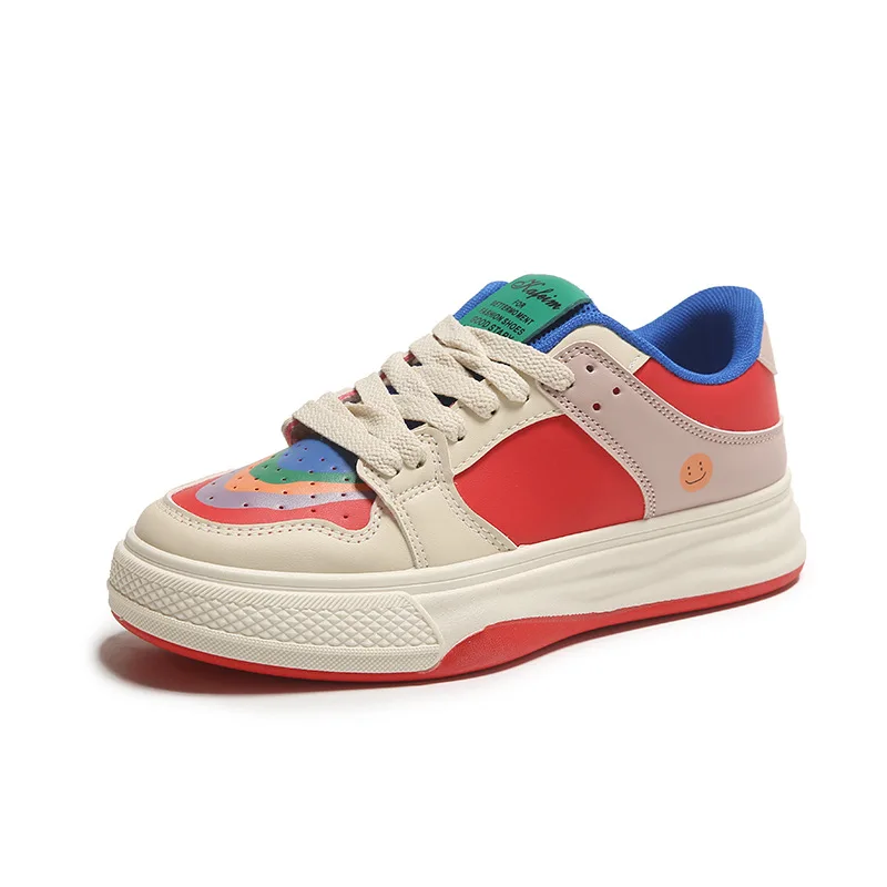 Women's Comfortable Shoes Color Matching Women's Shoes 2023 Summer White Shoes Sports Casual Skate Shoes Platform Sneakers
